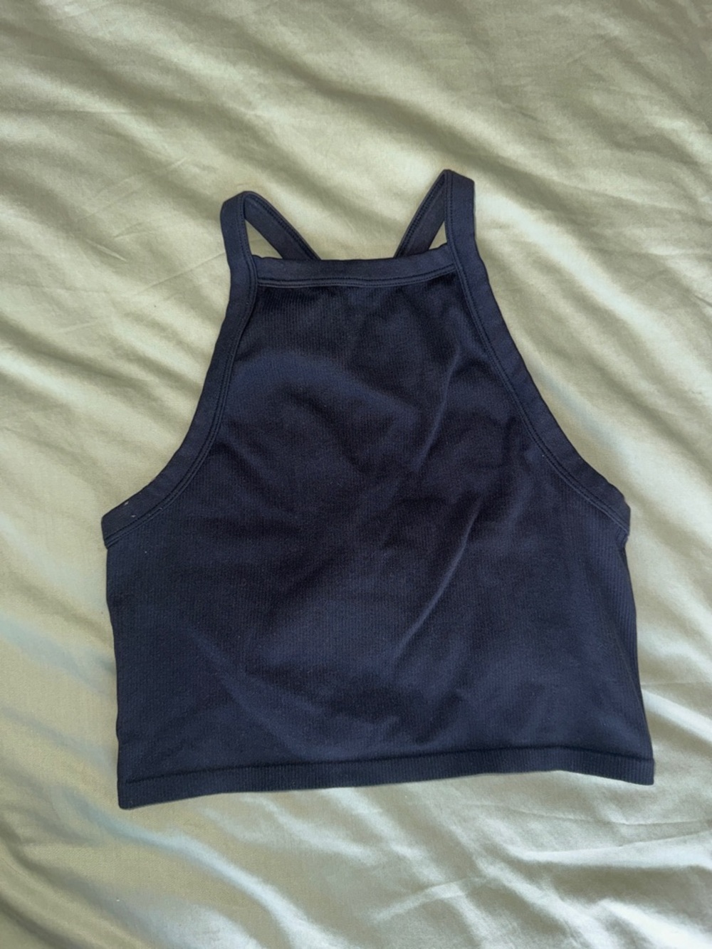 wild fable Black Ribbed High Neck Crop Top